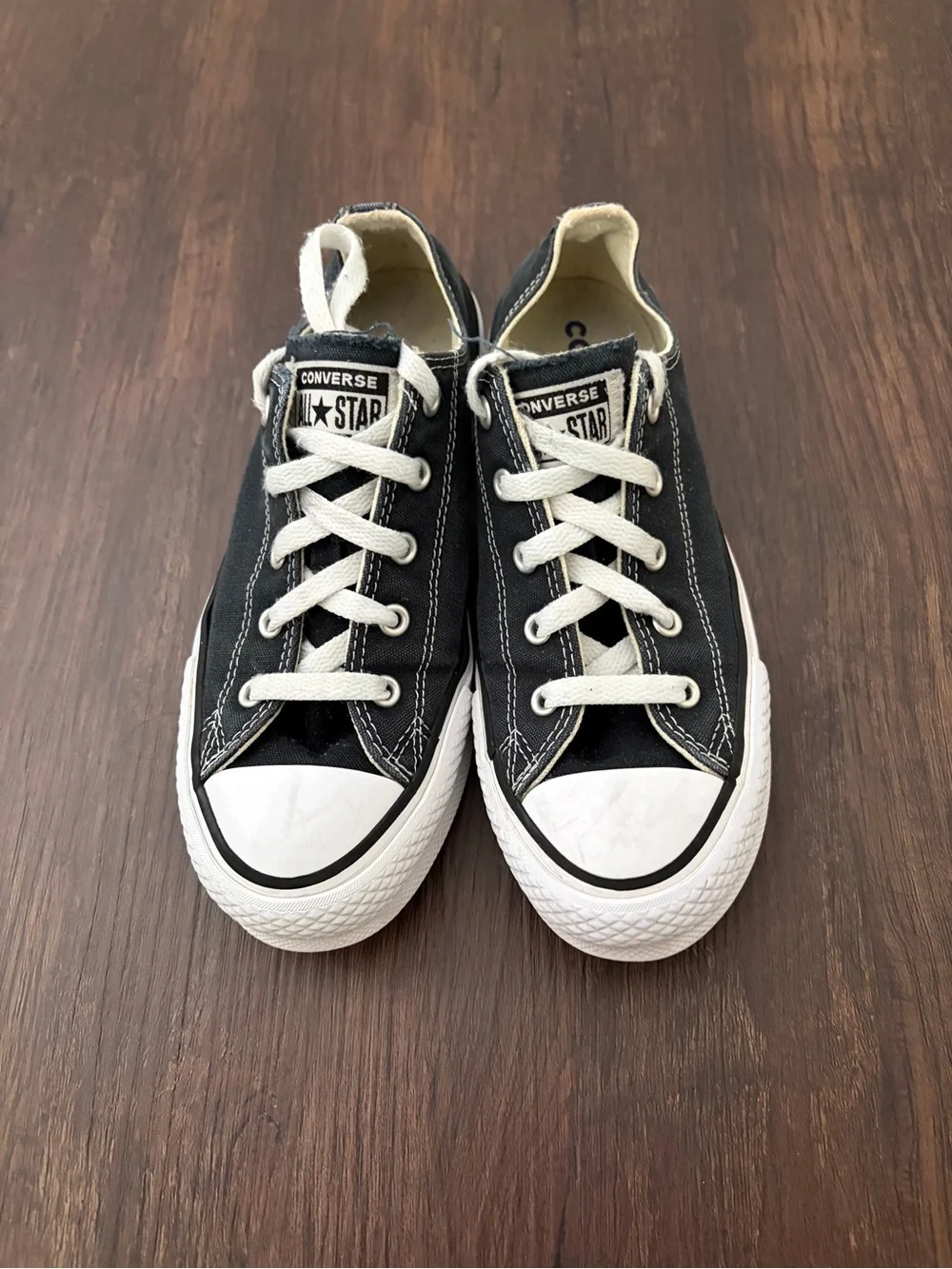 Converse Kids Black and White Low Top Canvas Sneakers